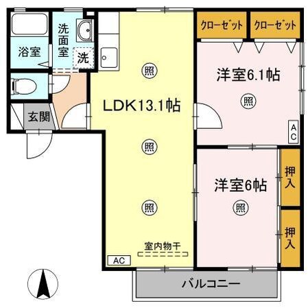 ラシェット　エムザ　A棟の物件間取画像